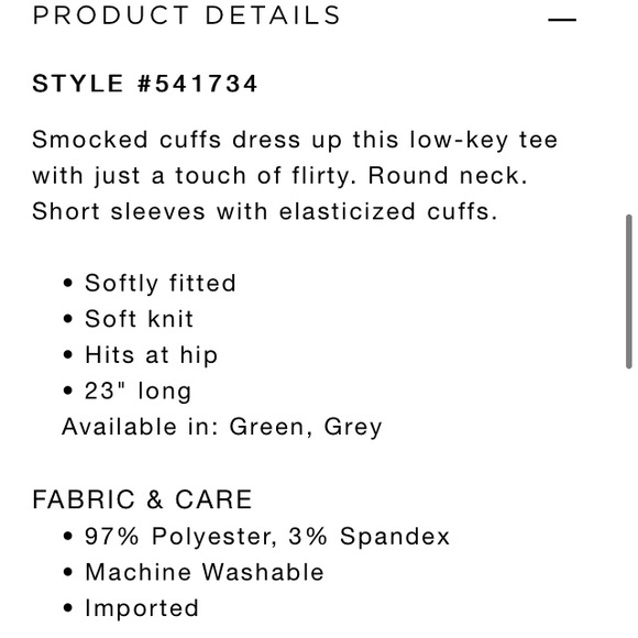 LOFT Smocked Cuff Tee - Picture 8 of 8